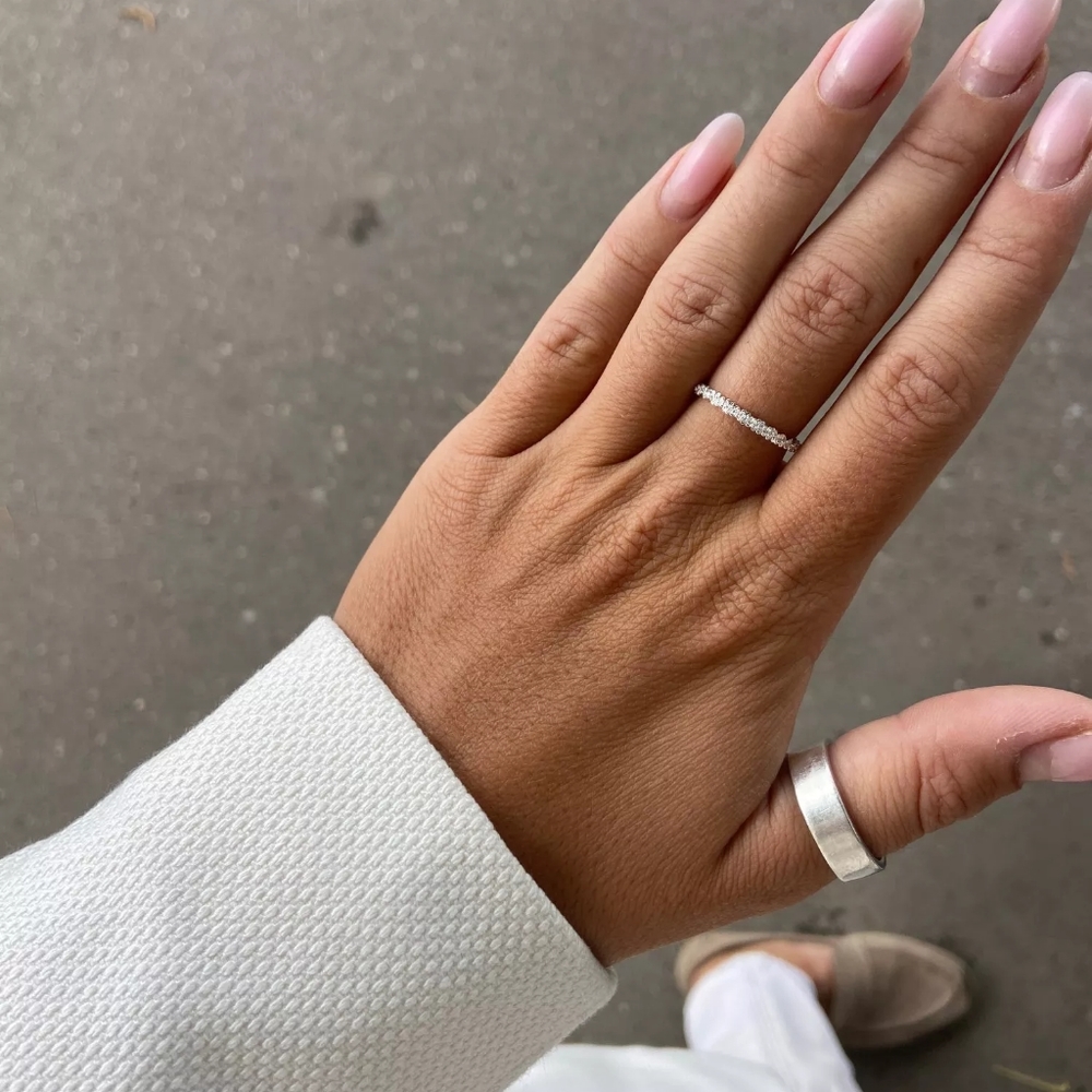 COPY - New Charm Silver/Gold Twined Chain Ring - Picture 2 of 4